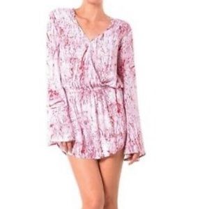 Betro Simone Kimono Romper Jumpsuit Red Splatter S